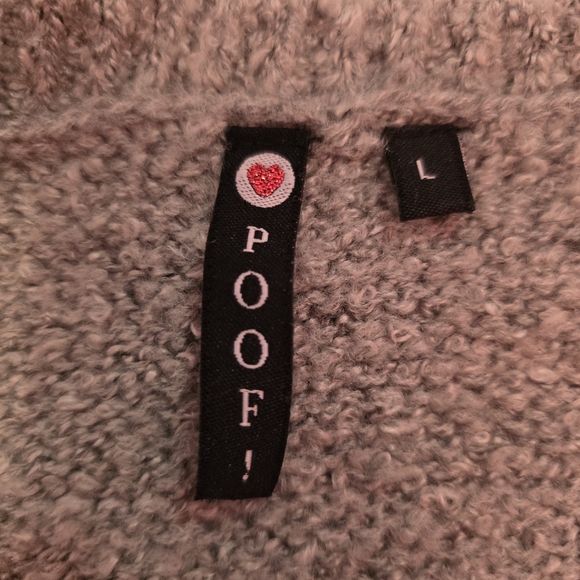 Poof! Gray and Black Size L Cat Sweater - Picture 6 of 7